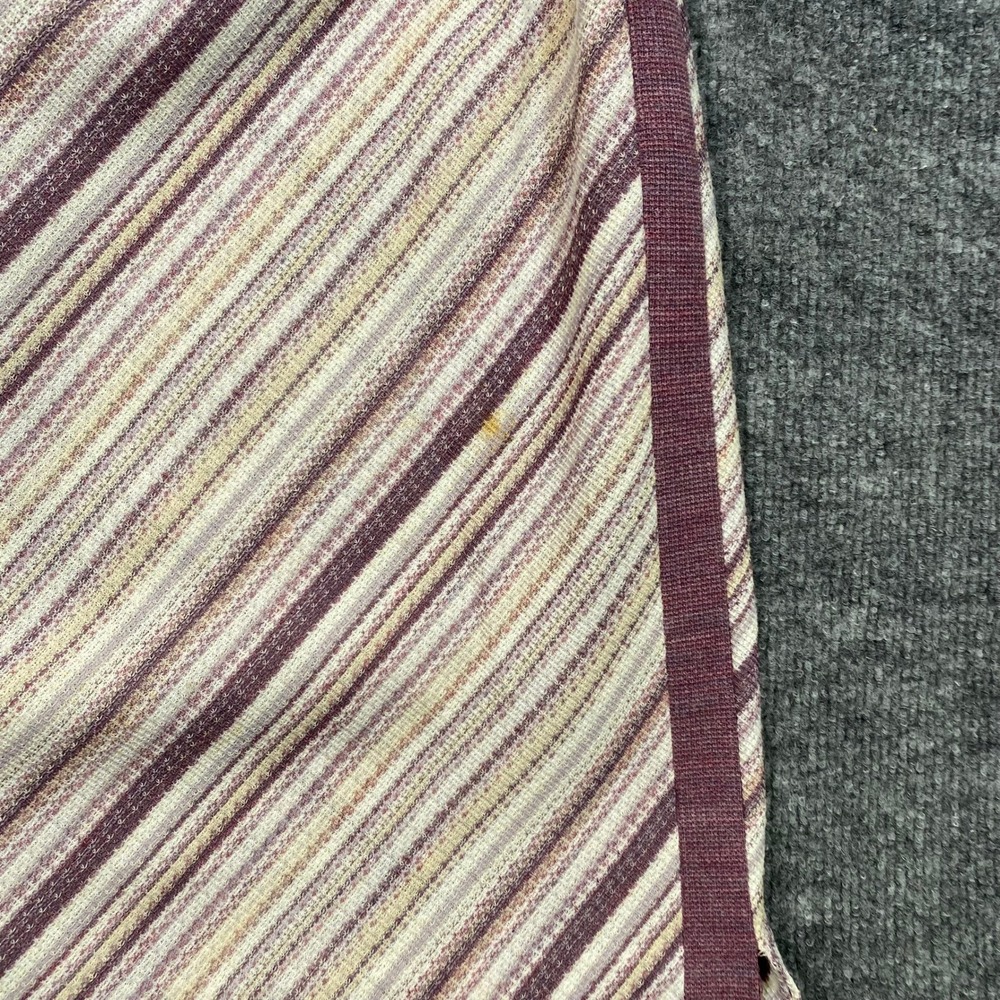 Vintage 70s Purple Diagonal Stripe Knit Midi Dress Long Sleeve Talon Zipper - Picture 3 of 12
